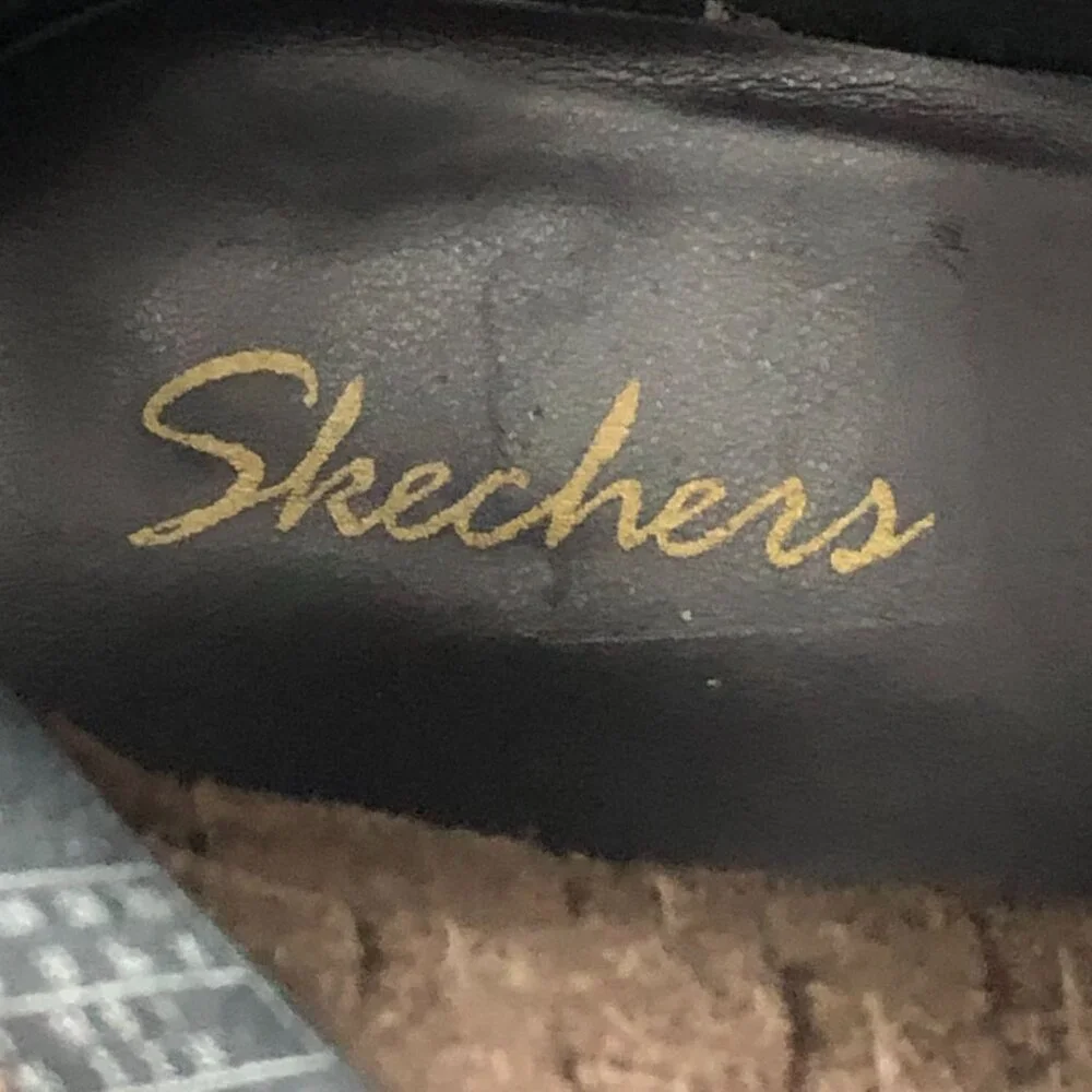 Skechers Women's 9 Brown Suede Woven Western Block Heel Ankle Booties 48463